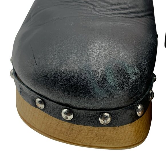 Musse & Cloud Cosima Studded Black Platform Clogs Slip On Shoes Women's Sz 9 40 - Picture 5 of 14